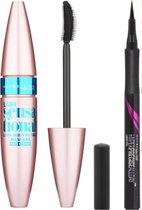 Maybelline Lash Sensational  Waterproof Mascara + Maybelline Hyper Precise All Day Liquid Eyeliner - Zwart - (voorheen Master Precise Eyeliner)