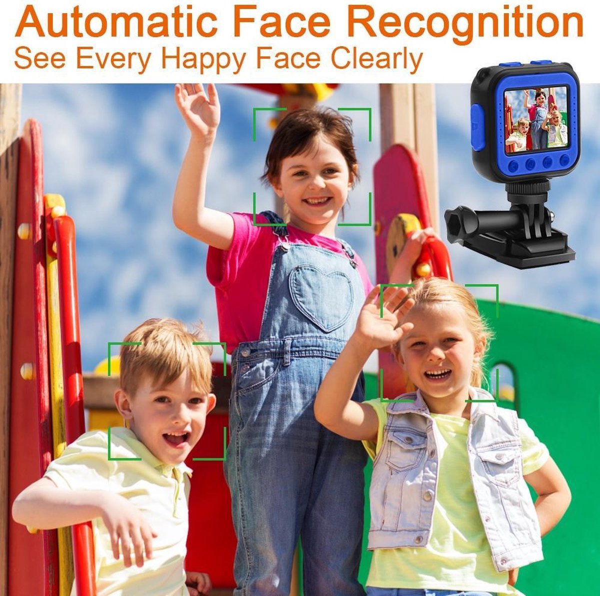 Waterdichte camera voor kinderen, 48 MP 1080p kindercamera, digitale camera, onderwatercamera voor kinderen met 2,4 inch scherm, 32 GB kaart, noodgevallen, led-flits, cadeau voor meisjes van 3-12 jaar