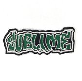 Groene Sublime Tekst Strijk Embleem Patch 10.4 cm / 4.3 cm / Groen Wit Zwart