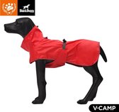 Blackdoggy - Wind en waterdichte Outdoor Regenjas  voor de hond - Rood Maat M - Hondenregenjas