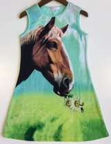 S&C jurk met paard - groen - maat 86/92 (2 jaar)