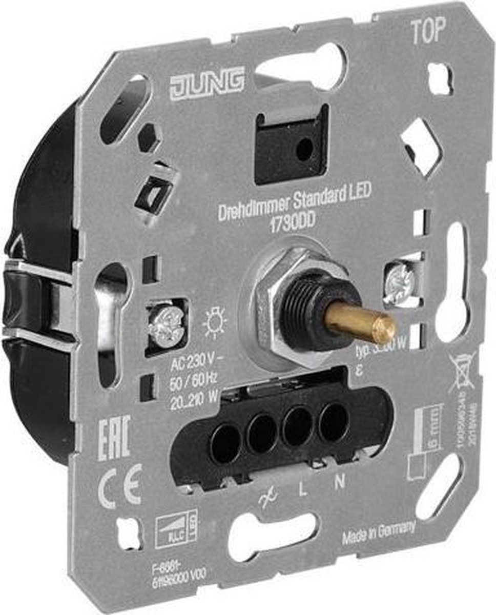 JUNG DIMMER ELEMENT INBOUW LED 360 W/210 W DRUKWISSEL 54.079.99