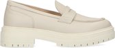 Manfield - Dames - Beige leren loafers - Maat 39