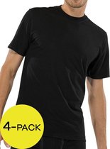 American T-shirt 4-pack zwart XXL