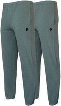 2- Pack Donnay Joggingbroek met elastiek - Sportbroek - Heren - Maat XXXL - Legergroen gemeleerd