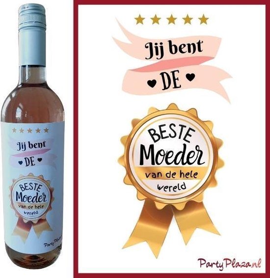 Wijnetiket 4X Etiket Voor Wijnfles - Wijn Cadeau - Wijnetiketten Moederdag  - Set Van 4... | Bol.Com