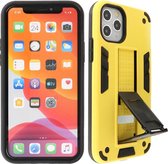 Stand Shockproof Telefoonhoesje - Magnetic Stand Hard Case - Grip Stand Back Cover - Backcover Hoesje voor iPhone 11 Pro - Geel
