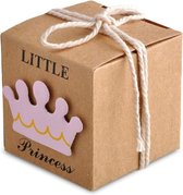 DW4Trading Coffrets cadeaux Petite Princesse - Coffrets cadeaux avec Noeud - Baby shower - 5 Pièces - 5x5x5 cm - Rose