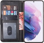 iParadise Samsung S21 Hoesje - Samsung Galaxy S21 hoesje bookcase zwart wallet case portemonnee hoes cover hoesjes