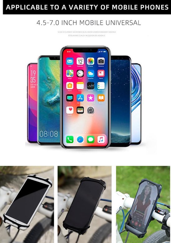 Smartphone Houder Fiets  - Houder voor Fietsen – Bike Phone Holder – 360graden – 4" tot 7"- Universele Telefoonhouder – Fietshouder