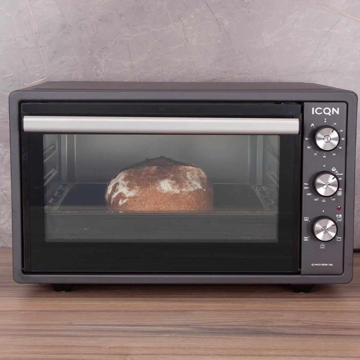 ICQN Mini Four Electrique 42L, Chaleur tournante, 40°- 230°C, 1300 W, Gris  Inox : : Cuisine et Maison