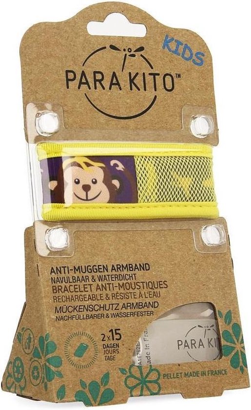 Parakito Kids Anti-Muggen Armband Monkey & 4 Navulling Promopakket | bol.com