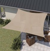 Waterdoorlatend Schaduwdoek - Zonnedoek - Zonnezeil - Tuin Zonnescherm - UV Bescherming & Weerbestendig - Vierkant - 4x4 Meter - 100% HDPE - Zand