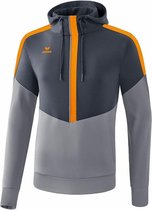 Erima Squad Sweatshirt Met Capuchon Kind Slate Grijs-Monument Grijs-New Oranje Maat 128