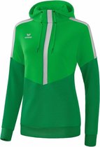 Erima Squad Sweatshirt Met Capuchon Dames Fern Green-Smaragd-Zilver Grijs Maat 40