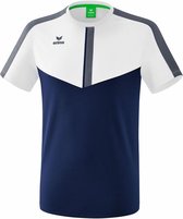Erima Squad T-Shirt Wit- New Navy-Slate Grijs Maat 2XL