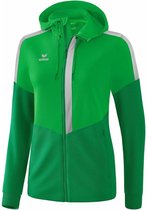 Erima Squad Trainingsjack Met Capuchon Dames - Fern Green / Smaragd / Silver Grey | Maat: 34