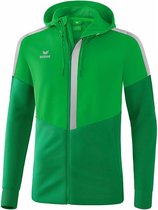 Erima Squad Trainingsjack Met Capuchon Fern Green-Smaragd-Zilver Grijs Maat XL