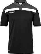 Uhlsport Offense 23 Polo Shirt Zwart-Antraciet-Wit Maat S