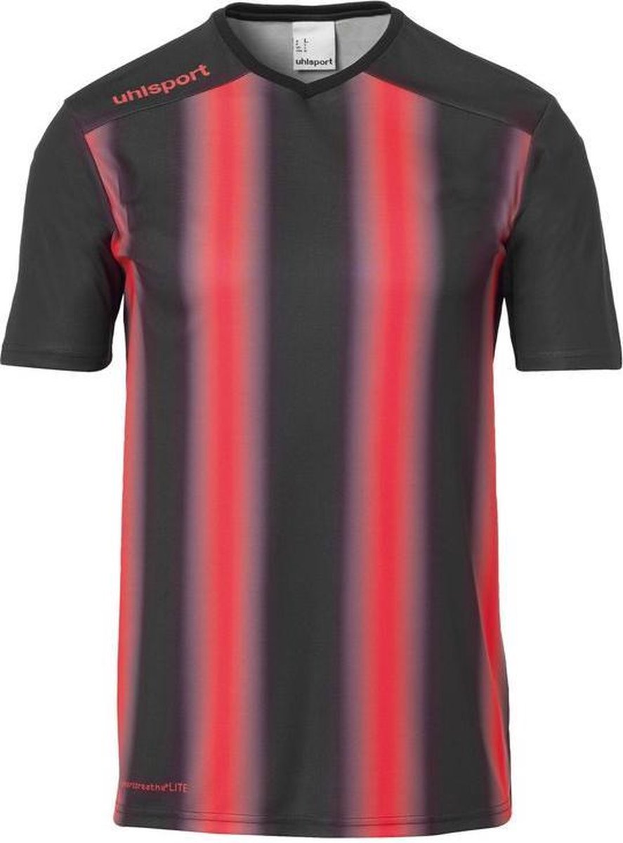 Uhlsport Stripe 2.0 Shirt Korte Mouw Heren - Zwart / Rood | Maat: L