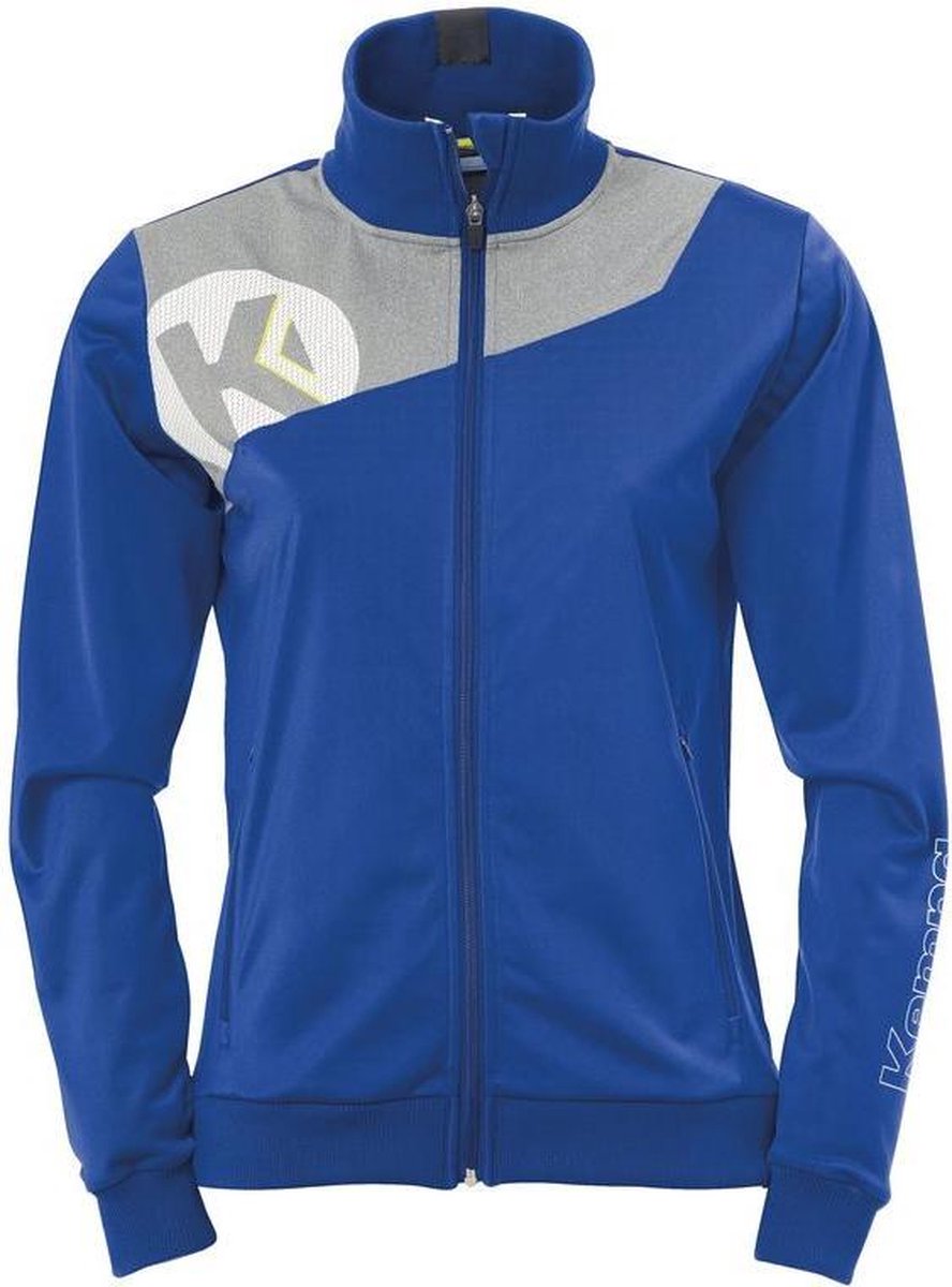Kempa Core 2.0 Poly Jacket Dames Royal Blauw-Donker Grijs Melange Maat XL