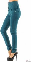Broek Toxik3 met extra hoge taille petrol groen