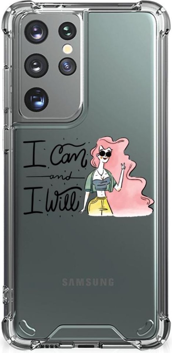 Samsung Galaxy S21 Ultra Stevig Bumper Hoesje i Can