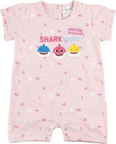 Baby Shark - baby /peuter- meisjes - kraamcadeau - zomerpakje - Jersey katoen  - roze - maat 68/74 (6-9mnd)