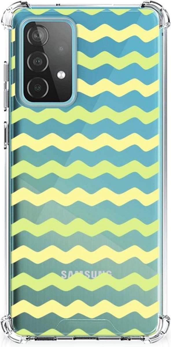 Samsung Galaxy A52 4G/5G Doorzichtige Silicone Hoesje Waves Yellow