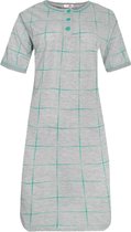 Dames nachthemd korte mouw met blokprint XXL 44-46 grijs/groen