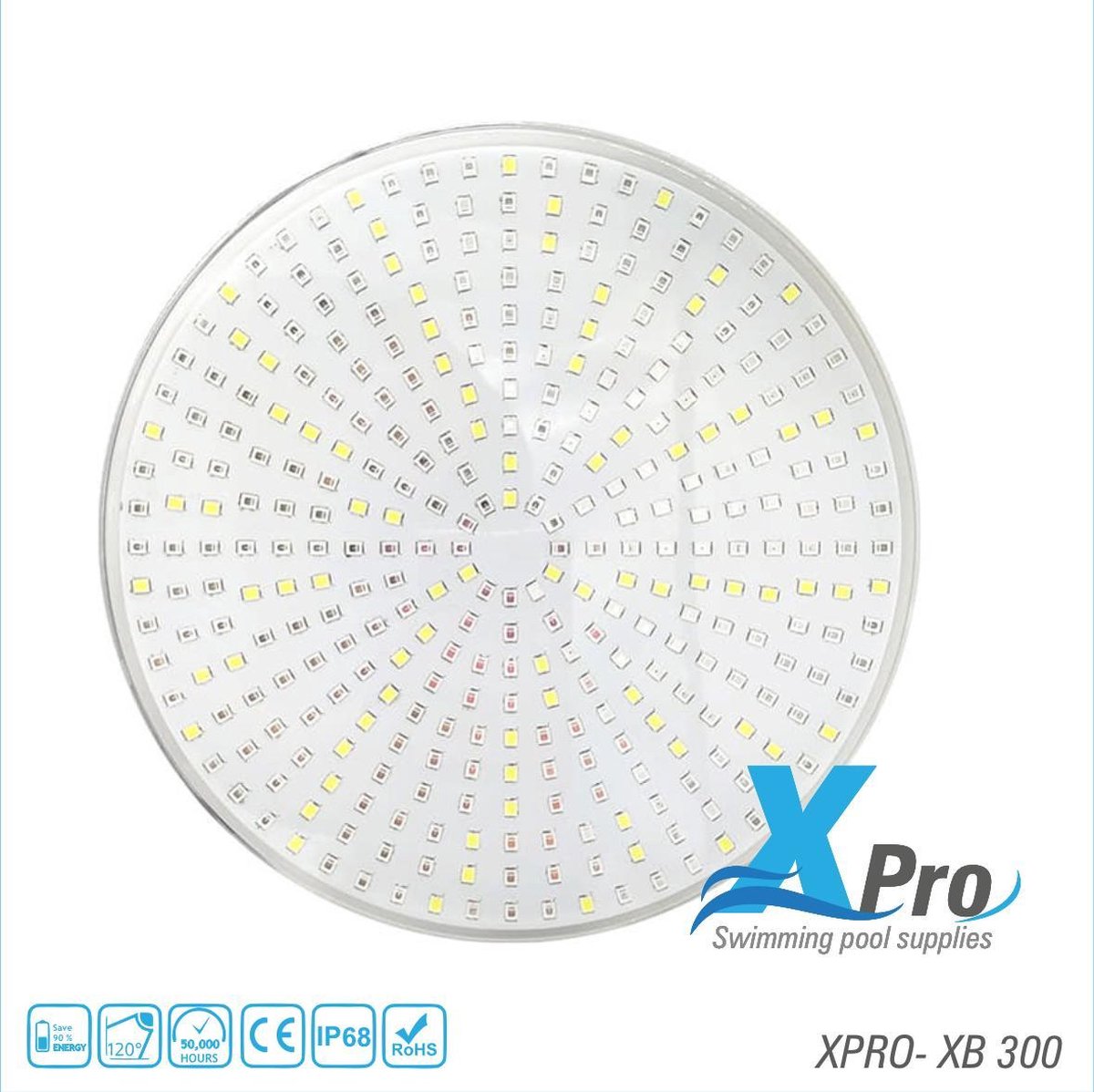 XPRO POOL | Led Zwembad Lamp | Warm wit |324 LEDS | 25 Watt | PAR56