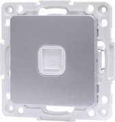 UTP RJ45 Stopcontact - Wandcontactdoos - Igan Jura - Inbouw - Vierkant - Kunststof - 1-voudig UTP CAT6 - Zilver