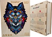 Majestueuze Wolf - Houten Puzzel Volwassenen - Jigsaw puzzels - A4 formaat