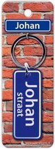 Paper Dreams Sleutelhanger Straatnaam Johan 9 Cm Staal Blauw