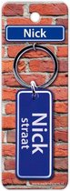 Paper Dreams Sleutelhanger Straatnaam Nick 9 Cm Staal Blauw