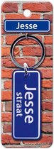 Paper Dreams Sleutelhanger Straatnaam Jesse 9 Cm Staal Blauw