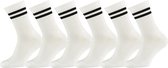 Sportsokken - Sokken heren - Sokken dames - Unisex - Wit Zwart - Maat 42/47 - 6 paar