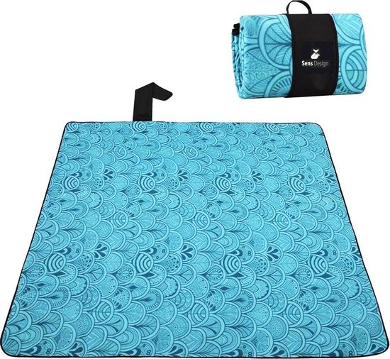 Sens Design XXL Waterdicht Picknickkleed – 200x200 cm – Buitenkleed Blauw