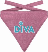 Plenty Gifts Hondenhalsdoek Diva Roze/blauw Polyester Maat S