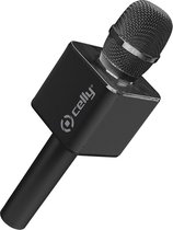 Celly Karaoke Microfoon met ingebouwde Speaker Zwart -  Bluetooth - draadloos - met echo - Treble - Bass - Speelt muziek af