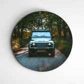 IDecorate - Schilderij - Range Rover Bowler Auto Fotoprint - Groen, Bruin En Grijs - 90 X 90 Cm