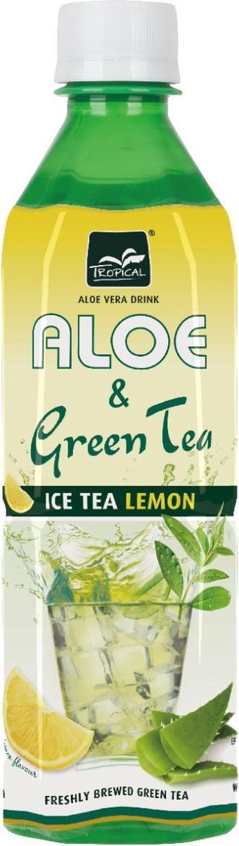 Aloë Vera Tropical Drink Lemon Green Tea 50cl Doos 20 Flesjes