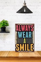 3D Retro hout Poster Kleine Always Wear a Smile