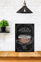 3D Retro hout Poster Kleine Mocha