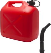 Brandstof Jerrycan Benzine of Diesel - 10L met tuit - Rood - 10 Liter - 310 x 175 x 300 mm