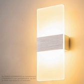 Wandlampen binnen - Up en Down licht - 12W - 3000K - Warm Wit - Energieklasse A + - Zilver