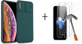 GSMNed – iPhone X/XS Groen  – hoogwaardig siliconen Case Groen – iPhone X/XS Groen – hoesje voor iPhone Groen – shockproof – camera bescherming – met screenprotector iPhone X/XS