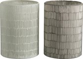 J-Line Windlicht Streep Glas Grijs Large Assortiment Van 2