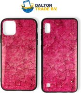 Siliconen Glitter Marmer Hoesje - Apple iPhone 11 - Roze