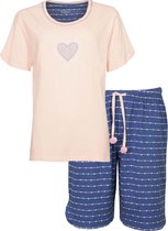 Tenderness - Dames Shortama - Pyjama Set - Roze/Blauw - Maat XXL